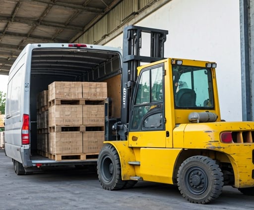 Malinois Logistics cargo van at the dock